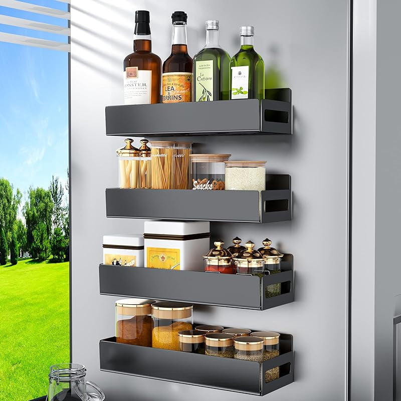 Photo inspiration: Picture Idea: Magnetic Spice Rack Organizer For Refrigerator Magnetic Shelf For