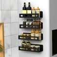 thumbnail image 1 of Magnetic Spice Rack Organizer for Refrigerator & Oven | Black Fridge Storage Shelf | Space-Saving Kitchen Organizer for Countertop & Cabinet, 1 of 6