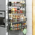 thumbnail image 1 of Magnetic Spice Rack for Refrigerator, 4 Pack Magnetic Shelf, Fridge Magnet Organizer with Moveable 8 Hooks, Magnetic Fridge Shelf for Kitchen Organization and Storage (4 Pack), 1 of 7