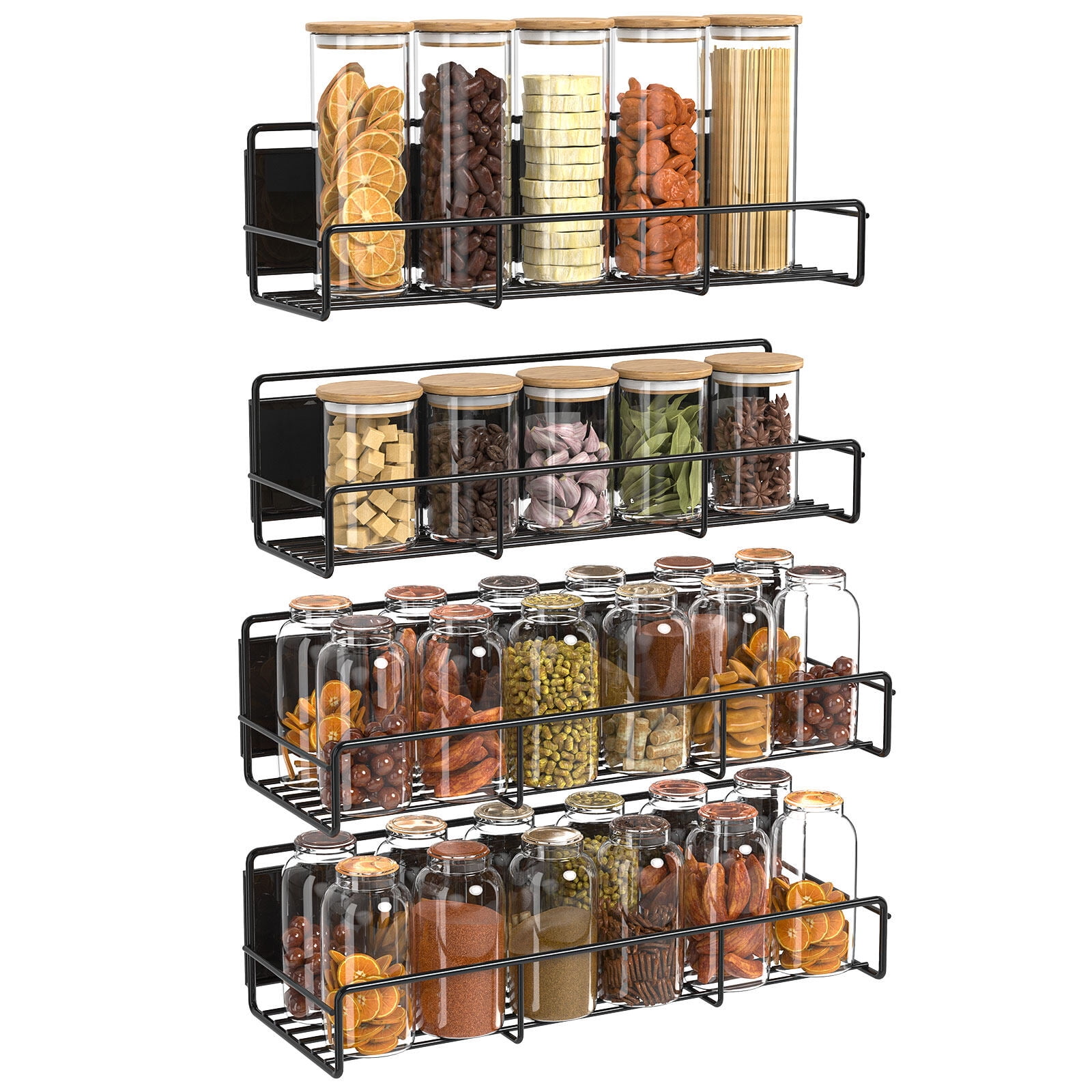 Spice Rack for Refrigerator, 4 Pack Premium Plastic Spice Rack