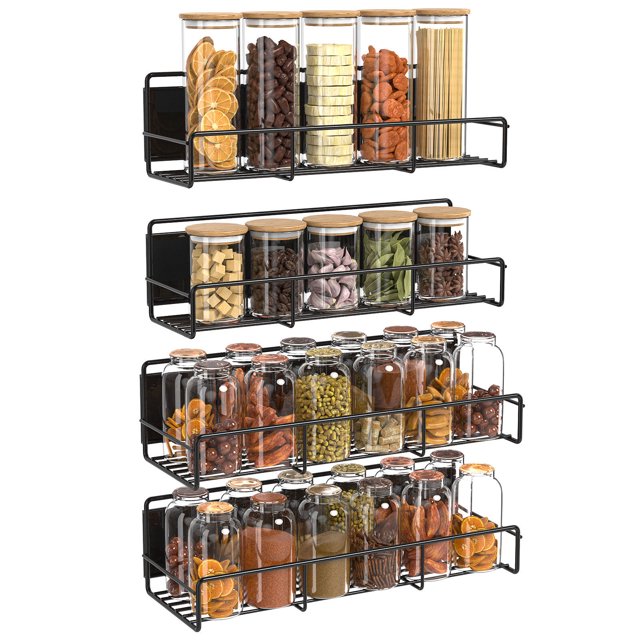 Spice Rack for Refrigerator, 4 Pack Premium Plastic Spice Rack