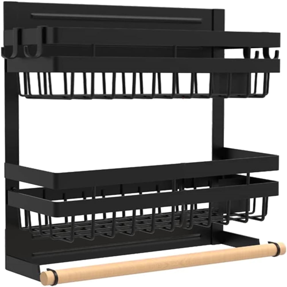 Magnetic Spice Rack Shelf Organizer for Refrigerator Cabinet Kitchen 14.96 in DEWEL Alloy Steel
