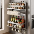 thumbnail image 1 of iFaveorr Magnetic Spice Rack for Refrigerator, 3-Tier Magnetic Fridge Shelf, Moveable Fridge Organizer with 8-Hook Rack, Magnetic Fridge Shelf, 1 of 6