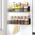 thumbnail image 1 of Miyawell Magnetic Spice Rack, Refrigerator Organizer, 2 Pack Metal Magnetic Shelves, Moveable Fridge Shelves for Oven Microwave with 4 Hooks, 1 of 8
