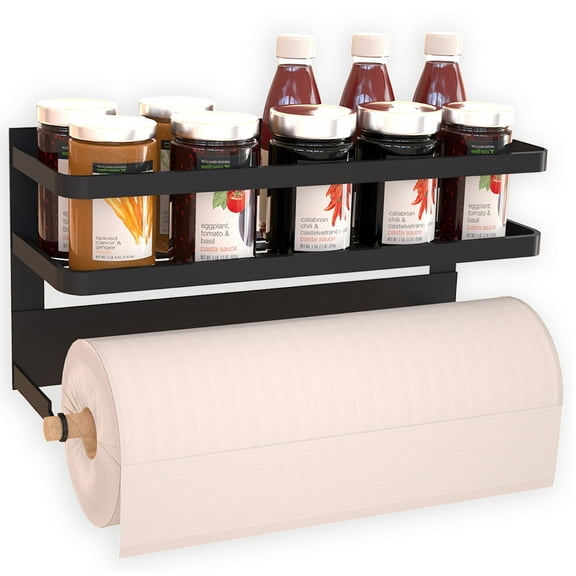 Magnetic Spice Rack for Refrigerator ,Magnetic Paper Towel Holder , Towel Rack Magnetic Shelf Made of Iron,Used for Kitchen