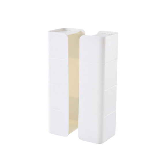Magnetic Split Paper Towel Organizer - Multi - Function Kitchen Storage Box for Wet Wipes, Condiments, and Snacks - Durable Plastic Design for Refrigerator or Drawer Use,White