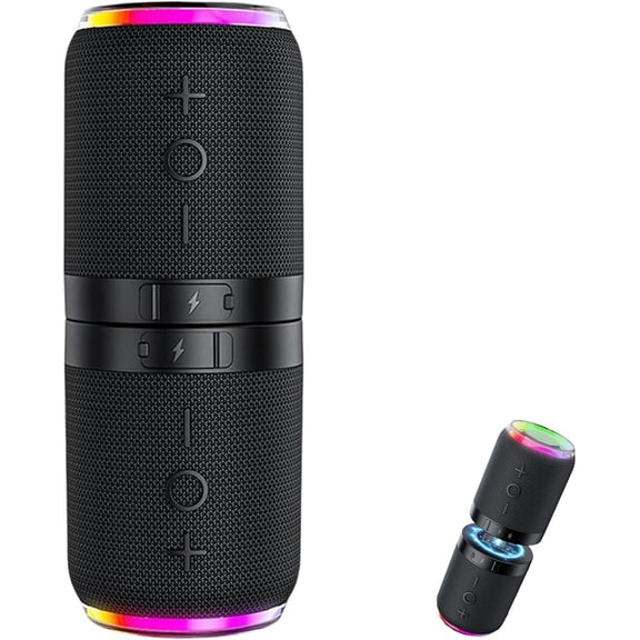 Magnetic Splittable Bluetooth Speaker, 2-in-1 Portable Wireless Speaker with TWS Stereo, 10W Sound with RGB Lights for Home Outdoor Party