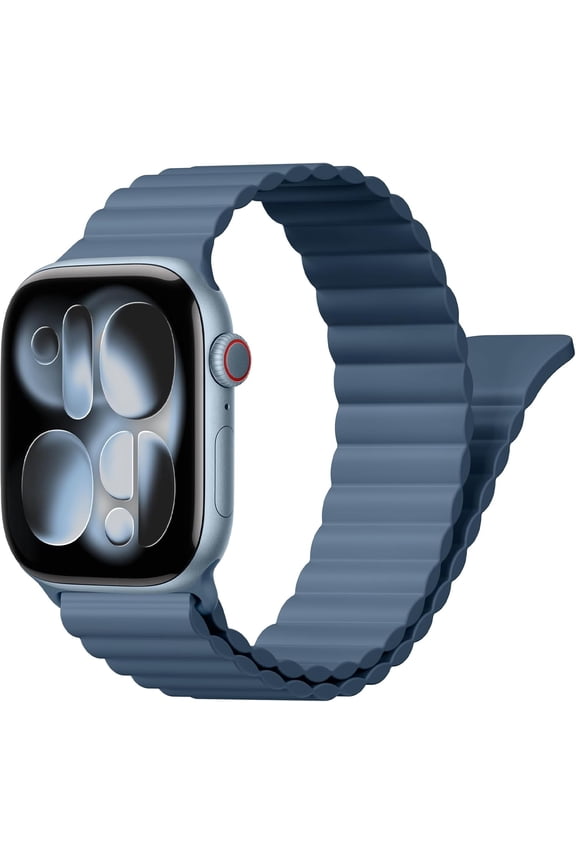 Magnetic Sport Bands for Apple Watch Band 40mm 38mm 41mm 42mm 44mm 45mm 46mm iWatch band for Women Men,Silicone Loop Strap Wristband for Apple Watch Series 11 10 9 8 7 6 5 4 3 SE 3/2nd Ultra/3/2 49mm