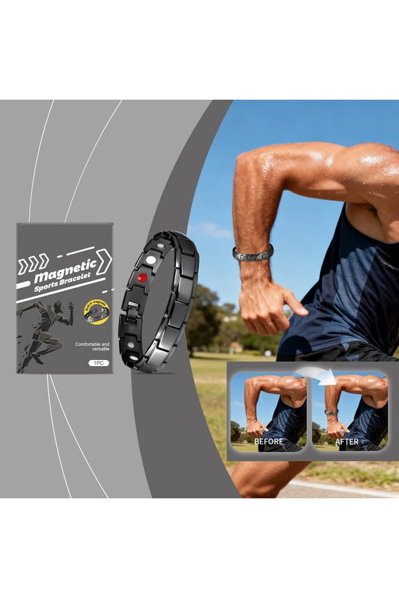 Magnetic Sports Bracelet Lightweight Hypoallergenic Alloy Wristband – Adjustable Magnetic Clasp for Gym Running Daily Wear, Durable Stylish Fitness Accessory