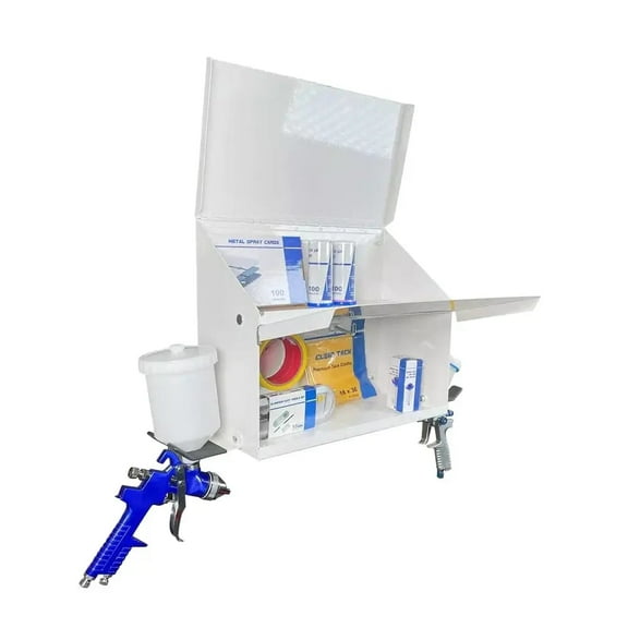 Magnetic Spray Booth Box - Double Compartment Cabinet with Double Spray Paint Gun Holder - MSBB1681
