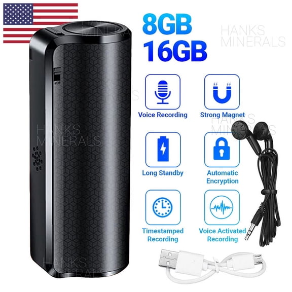 Magnetic Spy Recorder MP3 Voice Activated Mini Audio Hidden Recording Device