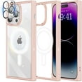 thumbnail image 1 of Magnetic Square iPhone 14 Pro Max Case - Magsafe Compatible, Non-Yellowing, Camera Lens Protector - Pink, 6.7 Inches, 1 of 14