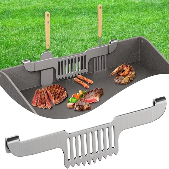 Magnetic Stainless Steel Grease Trap Holder for Bbq Barbecue Food Fixing Rack Easy Installation for Griddle Accessories and Replacement Parts 11.8''