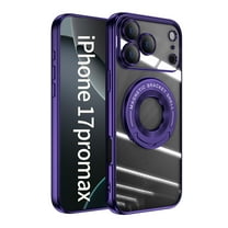 Magnetic Stand Case Compatible with iPhone 17 Pro Max, Rotatable Flexible Ring Holder Phone Cover for Men Women | Compatible with MagSafe | Shockproof & Anti-scratch | Anti-Yellowing,Darkpurple