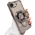 thumbnail image 1 of Magnetic Stand Case for iPhone 16e (2025), [Compatible with MagSafe] Shockproof Ring Holder Kickstand Soft Plating Case Camera Protector Thin Clear Soft Phone Cover for iPhone 16e 6.1, Silver, 1 of 8