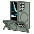 thumbnail image 1 of Magnetic & Stand Designed for Samsung Galaxy S24 Ultra Case fit for MagSafe, Luxury Hybrid Shockproof Drop Protective Phone Case for S24 Ultra, Built-in Invisible Kickstand, Gray Green+Green, 1 of 7