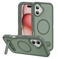 thumbnail image 1 of Magnetic & Stand Designed for iPhone 16 Case fit for MagSafe, Luxury Hybrid Shockproof Drop Protective Lightweight Phone Case for iPhone 16, Built-in Invisible Kickstand, Gray Green+Green, 1 of 7