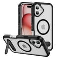 thumbnail image 1 of Magnetic & Stand Designed for iPhone 16 Case fit for MagSafe, Luxury Hybrid Shockproof Drop Protective Lightweight Phone Case for iPhone 16, Built-in Invisible Kickstand, Black+Clear, 1 of 7
