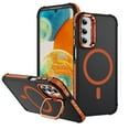 thumbnail image 1 of Magnetic Stand for Samsung Galaxy A34 5G Case Compatible with MagSafe, [Military Grade Drop Tested][Built in Lens Folded Kickstand] Shockproof Protective Anti-Fingerprint Slim Matte Case,Orange, 1 of 8