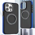 thumbnail image 1 of Magnetic Stand for iPhone 11 Hybrid TPU + PC Case, [Compatible with MagSafe] [Built-in Kickstand & Ring Holder] Anti-Scratch Frosted Ultra Slim Case Cover for iPhone 11, Blue, 1 of 8