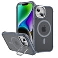 thumbnail image 1 of Magnetic Stand for iPhone 14 Case Compatible with MagSafe, [Military Grade Drop Tested][Built in Lens Folded Kickstand] Shockproof Protective Anti-Fingerprint Slim Matte Case,Gray, 1 of 8