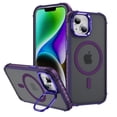 thumbnail image 1 of Magnetic Stand for iPhone 14 Case Compatible with MagSafe, [Military Grade Drop Tested][Built in Lens Folded Kickstand] Shockproof Protective Anti-Fingerprint Slim Matte Case,Purple, 1 of 8