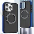 thumbnail image 1 of Magnetic Stand for iPhone 14 Plus Hybrid TPU + PC Case, [Compatible with MagSafe] [Built-in Kickstand & Ring Holder] Anti-Scratch Frosted Ultra Slim Case Cover for iPhone 14 Plus, Blue, 1 of 8
