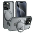 thumbnail image 1 of Magnetic Stand for iPhone 15 Pro Max Case, Fit for Magsafe, Military Grade Slim Protective Case with Rotatable Foldable Kickstand & Ring Holder, for iPhone 15 Pro Max - Gray, 1 of 9