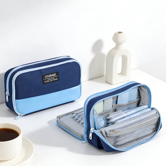 Magnetic Stand-up Pencil Case with 11-Layer Large Capacity, Multifunctional Organizer for Office & Creative Use, Water-Resistant, Reinforced Zipper & Stylish Design