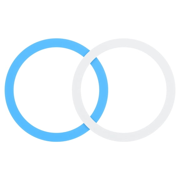 Magnetic Sticker Ring, 2Pcs - Universal Magnetic Adapter Ring, Silicone Magnet Wireless Charging Conversion Kit for Mobile Phone Case Wireless Charger (Sky Blue+White)