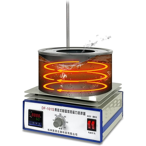 Magnetic Stirrer 1000W Hotplate Mixer with LED Digital Digital Display Temperature Control System Lab Heating Plate Stirrers Hot Plate Max 400℃/752℉ Max Capacity 5000mL（5L）