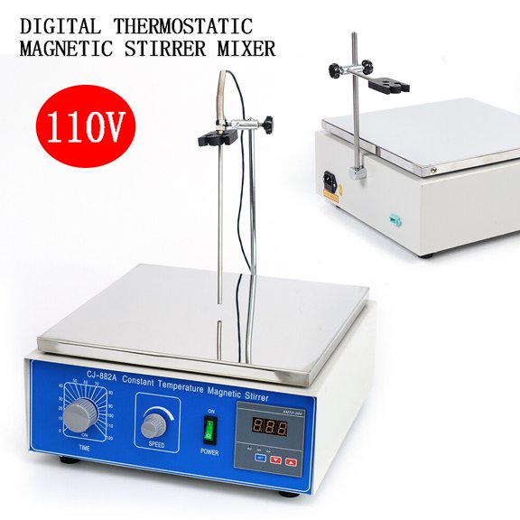 Magnetic Stirrer with Hot Plate 10L/340oz, 0-2000rpm Digital Lab Stirrer, 300W Heating Magnetic Mixer with Timer, Brushless Motor for Liquid Mixing Laboratory Home Brewing