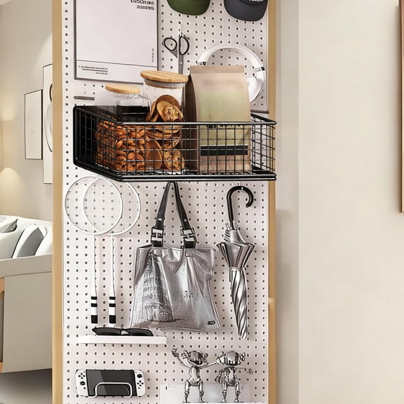 Magnetic Storage Basket Organizer Rack for Refrigerator Whiteboard Cabinet Laundry Room Kitchen Office Supplies Holder with Strong Magnet Household Organizing Tool Space Saving Home Decor