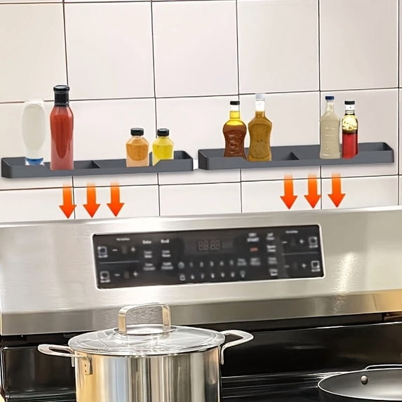 Magnetic Stove Top Shelf Non-Slip Silico Kitchen Oven Shelf Organizer Spice Rack