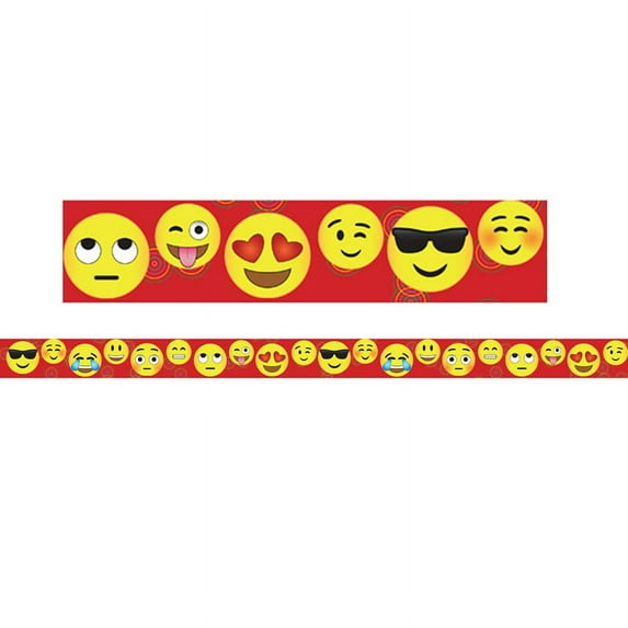 Magnetic Straight Borders/Trims, 1.5" x 24", Emoji Theme, Pack of 12 | Bundle of 10 Packs
