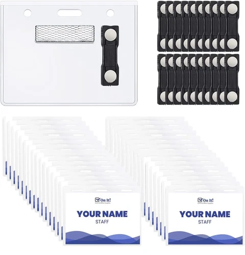 Magnetic Style Clear Name Badges Holders (20Pk)