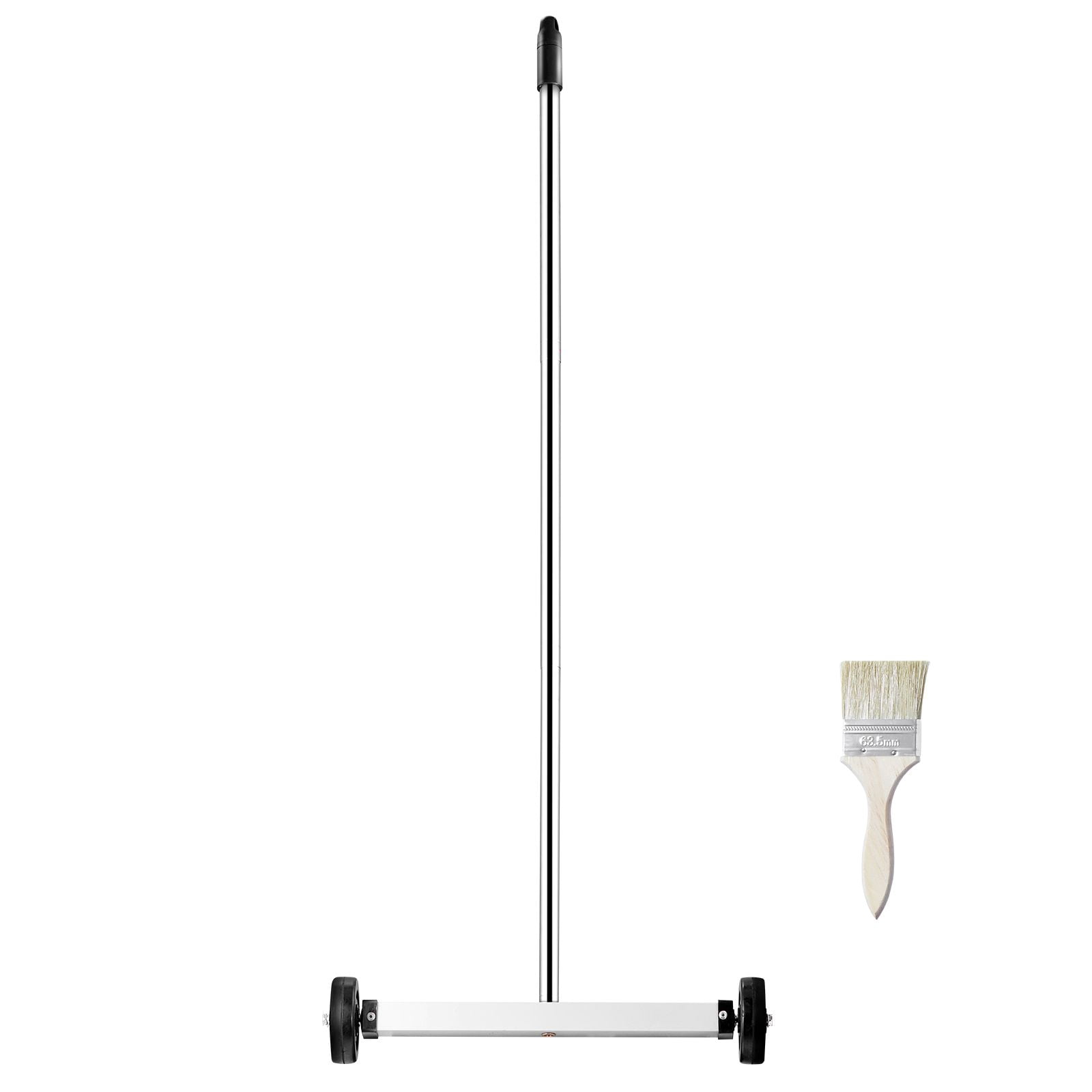 Magnetic Sweeper 15 Inch, 8 lbs Capacity with Telescoping Handle 17.52-40.94 Inch, Ergonomic Rubber Handle, 2.95 Inch Wheels for Garage Construction Sites