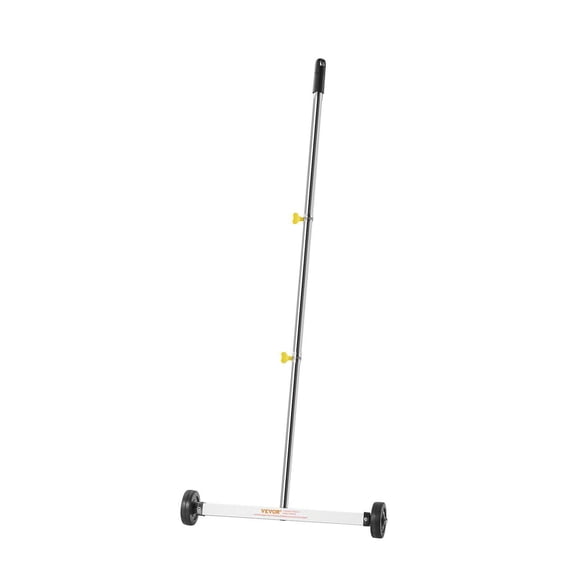 Magnetic Sweeper with Wheels 17 Inch 10 lbs Load Capacity Adjustable Handle for Nails Screws Garage Roofing Cleanup