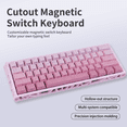 thumbnail image 1 of Magnetic Switch Gaming Keyboard, 61-Key 60% Layout, 6-Color Skeleton Hollow Case, RGB Backlit, Full N-Key Rollover, Hot-Swappable Adjustable Magnetic Switches, Backlit PBT Keycaps, 1 of 8