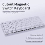 Magnetic Switch Gaming Keyboard, 61-Key 60% Layout, 6-Color Skeleton Hollow Case, RGB Backlit, Full N-Key Rollover, Hot-Swappable Adjustable Magnetic Switches, Backlit PBT Keycaps