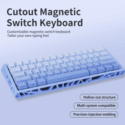 Magnetic Switch Gaming Keyboard, 61-Key 60% Layout, 6-Color Skeleton Hollow Case, RGB Backlit, Full N-Key Rollover, Hot-Swappable Adjustable Magnetic Switches, Backlit PBT Keycaps