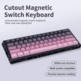 thumbnail image 1 of Magnetic Switch Gaming Keyboard, 61-Key 60% Layout, 6-Color Skeleton Hollow Case, RGB Backlit, Full N-Key Rollover, Hot-Swappable Adjustable Magnetic Switches, Backlit PBT Keycaps, 1 of 8