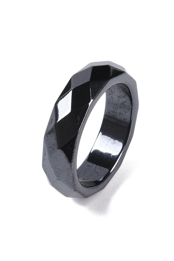 Magnetic Synthetic Hematite Finger Ring for Men Women 6mm Inner Diameter: 18.4mm