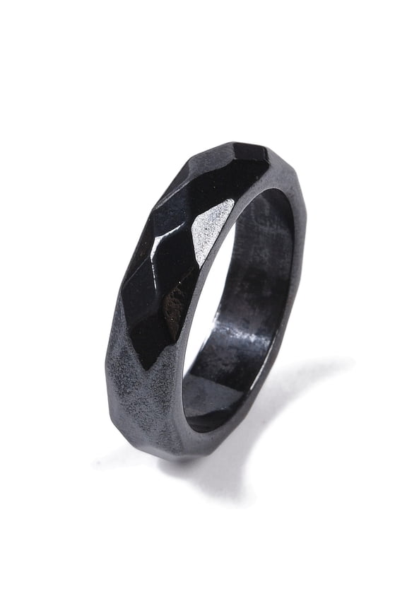 Magnetic Synthetic Hematite Finger Ring for Men Women 6mm Inner Diameter: 20.2mm
