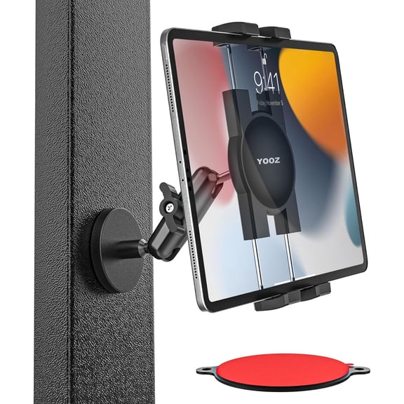 Magnetic Tablet Holder Fridge [Powerful Magnet & Flexible & ] Gym White Board Metal Rack iPad Mount with Magnet Base for 4-13" Tablet & Phones, iPad Pro/Air/Mini, GalaxyTab, iPhone