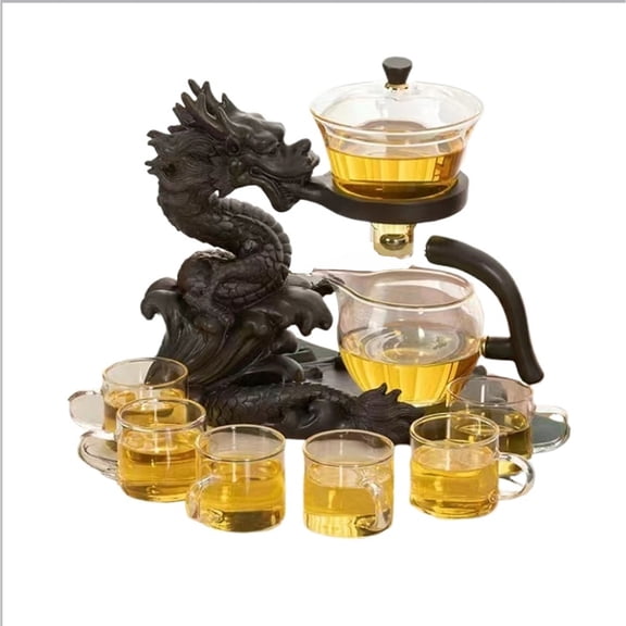 Magnetic Teapot, Glass Tea Set, Magnetic Lazy Tea Kettle for Household, Drinking Heat-Resistant Tea Set, For Tea Making in the Office and at Home