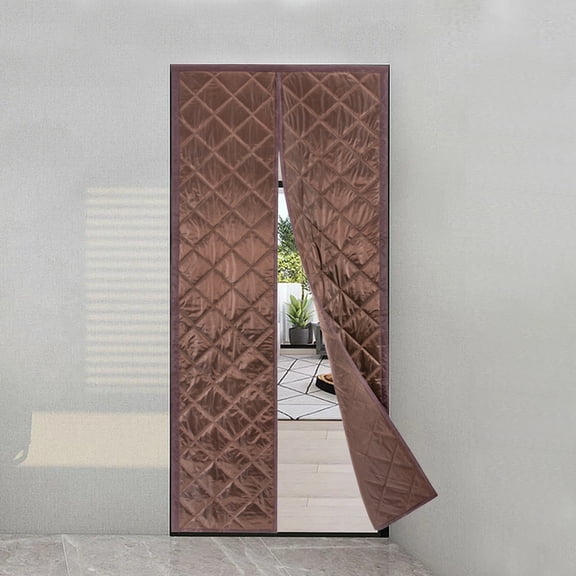 Magnetic Thermal Insulated Door Curtain 37.4"x82.7", Weatherproof PVC+ Cotton Winter Door Cover with Reinforced Rhombus Stitching & Strong Magnets - Keep Cold/Heat Out, Reduce Noise
