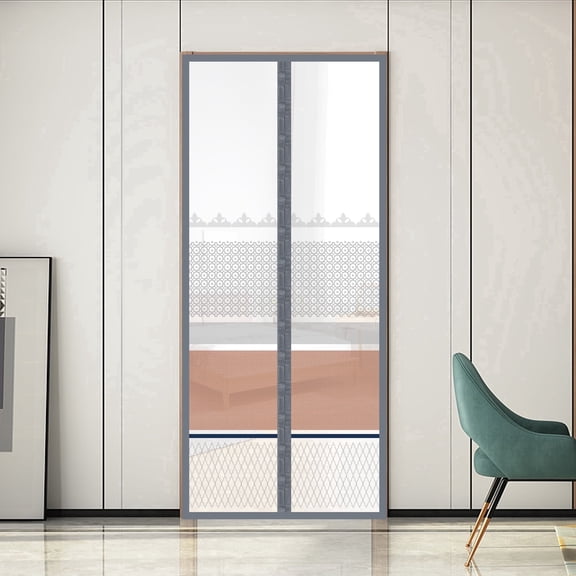 Magnetic Insulated Door Screen with Self-Closing Feature, Fits 38"x80" Door Frames, Helps Regulate Room Temperature