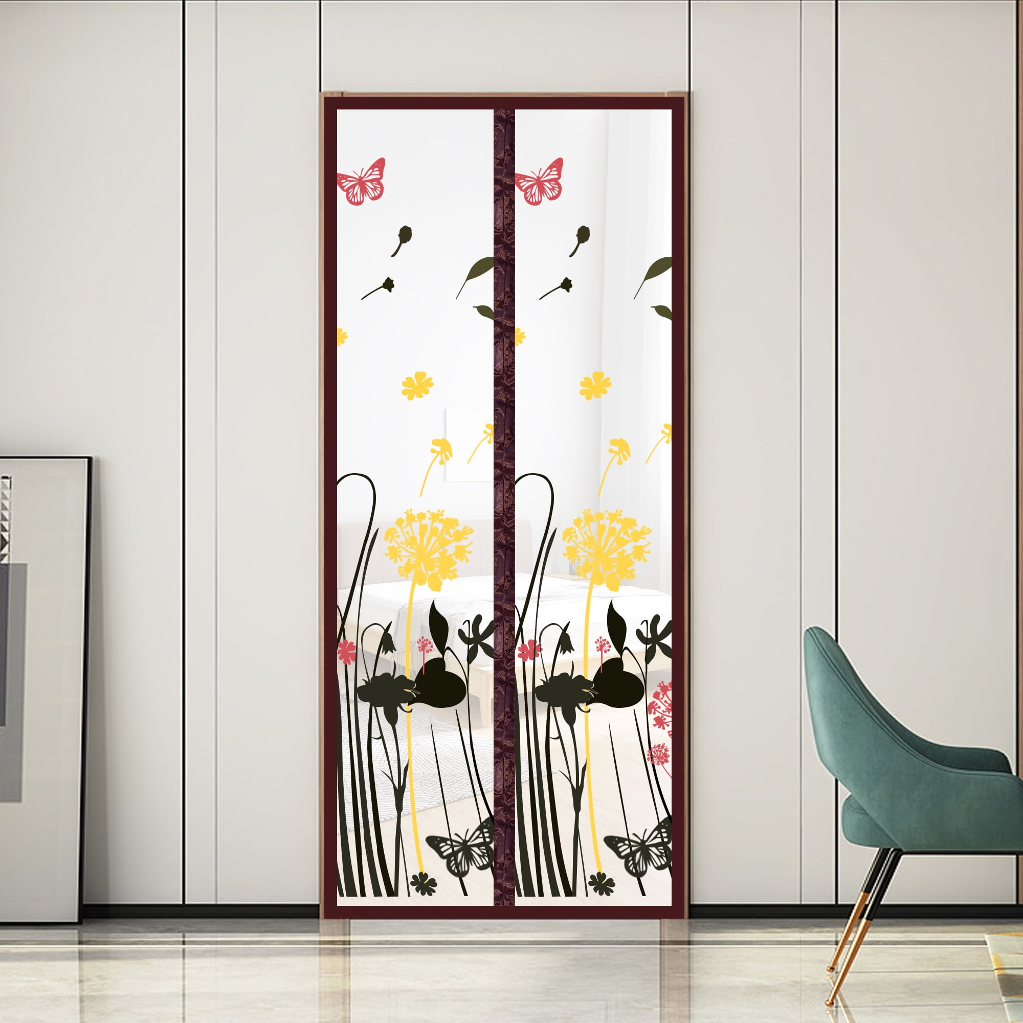 Magnetic&Door Screen for Winter, Thermal Insulation Door Fit Door Size  38″X82″