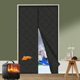 thumbnail image 1 of Magnetic Thermal Insulated Door Curtain, Size 40" x 84", Upgraded Oxford Cloth Filled with Thicken Cotton, Insulation Cover Blanket for Winter/French/Patio/Sliding Glass Doors, Black, 1 of 9